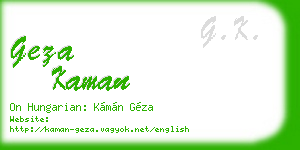 geza kaman business card