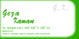 geza kaman business card